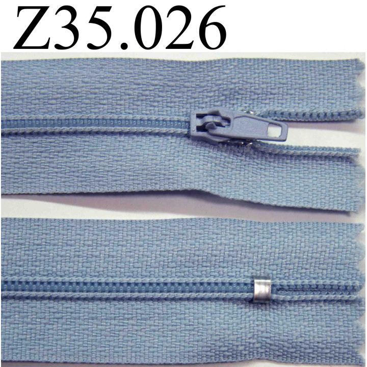 fermeture éclair  longueur 35 cm couleur  gris non  séparable zip nylon  largeur 2.5 cm
