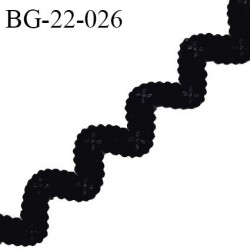 Galon ruban 22 mm serpentine style daim ou velours doux au toucher couleur noir largeur de la bande 10 mm prix au mètre