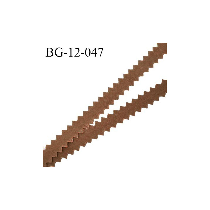 Galon ruban 12 mm style daim ou velours couleur marron prix au mètre