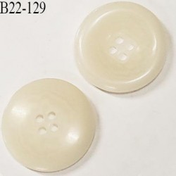 Bouton 22 mm en pvc couleur ivoire véné 4 trous diamètre 22 mm épaisseur 4 mm prix à la pièce