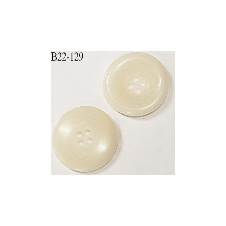 Bouton 22 mm en pvc couleur ivoire véné 4 trous diamètre 22 mm épaisseur 4 mm prix à la pièce