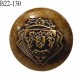 Bouton 22 mm en pvc  couleur bronze décor style décor armoirie blason accroche avec un anneau épaisseur 7 mm +accroche