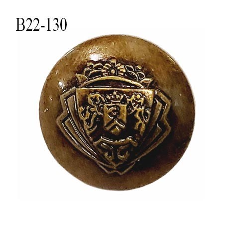 Bouton 22 mm en pvc  couleur bronze décor style décor armoirie blason accroche avec un anneau épaisseur 7 mm +accroche