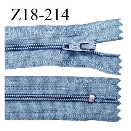 Fermeture zip 18 cm non séparable couleur bleu largeur 2.7 cm zip nylon longueur 18 cm prix à l'unité