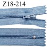 Fermeture zip 18 cm non séparable couleur bleu largeur 2.7 cm zip nylon longueur 18 cm prix à l'unité