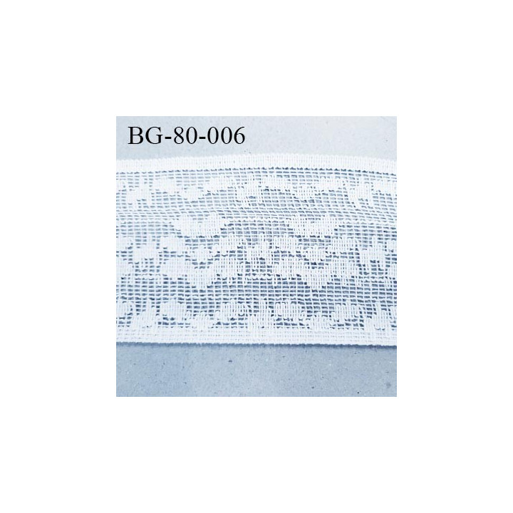 Galon  80 mm ganse coton couleur blanc largeur 80 mm prix au mètre