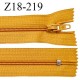 Fermeture zip 18 cm non séparable couleur jaune moutarde largeur 2.7 cm zip nylon longueur 18 cm prix à l'unité