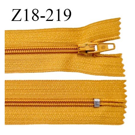 Fermeture zip 18 cm non séparable couleur jaune moutarde largeur 2.7 cm zip nylon longueur 18 cm prix à l'unité