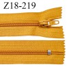 Fermeture zip 18 cm non séparable couleur jaune moutarde largeur 2.7 cm zip nylon longueur 18 cm prix à l'unité