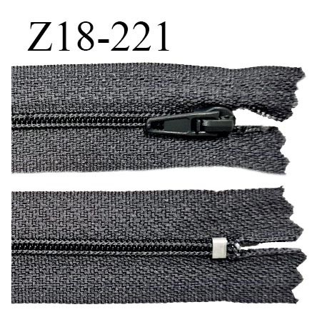 Fermeture zip 18 cm non séparable couleur gris largeur 2.7 cm zip nylon longueur 18 cm prix à l'unité