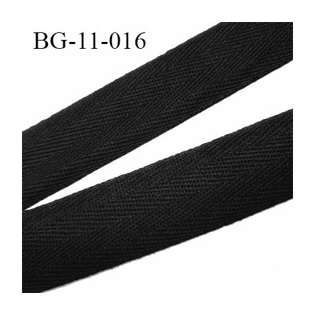 Biais sergé 11 mm coton souple et doux galon ruban couleur noir largeur 11 mm prix au mètre