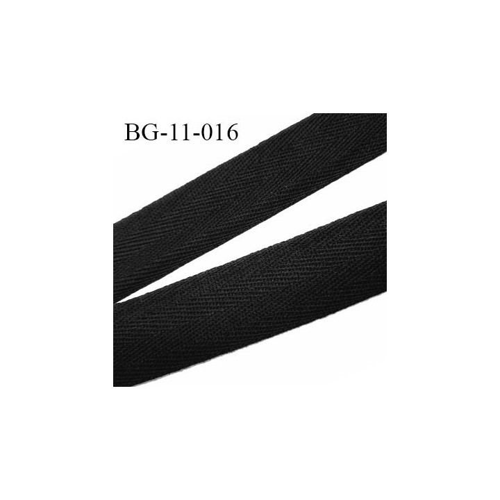 Biais sergé 11 mm coton souple et doux galon ruban couleur noir largeur 11 mm prix au mètre