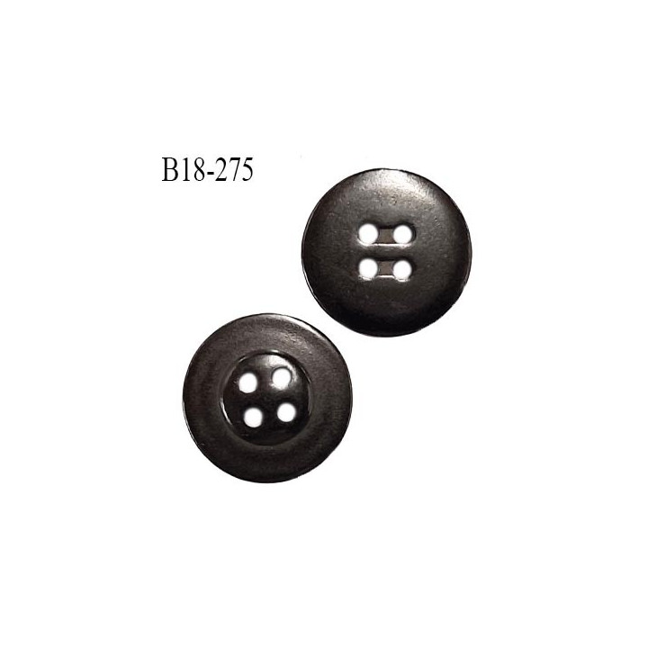 Bouton 18 mm couleur anthracite 4 trous diamètre 18 mm prix à la pièce