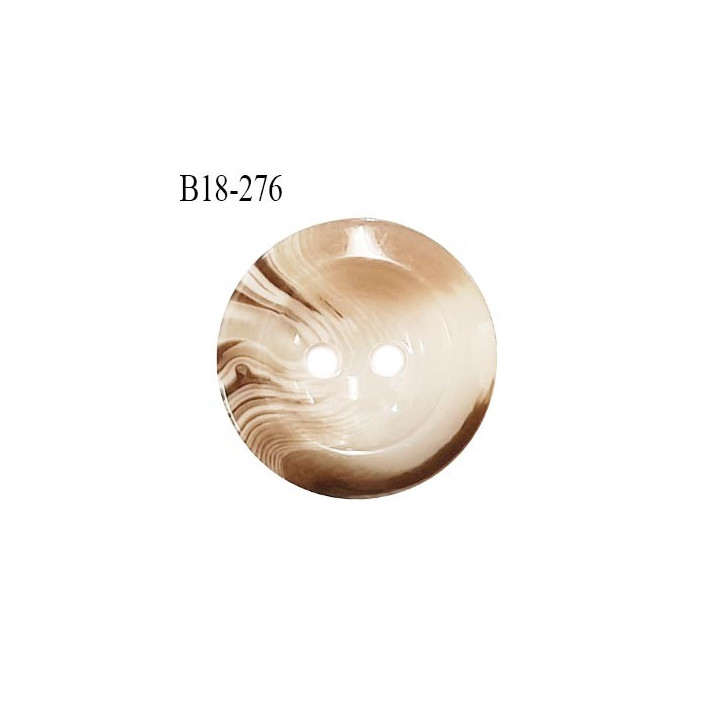 Bouton 18 mm en pvc couleur marron et beige marbré diamètre 18 mm épaisseur 6 mm prix à la pièce