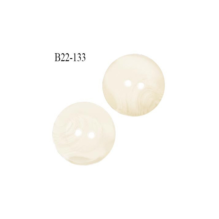 Bouton 22 mm en pvc couleur naturel marbré en transparence 2 trous diamètre 22 mm épaisseur 4 mm prix à la pièce