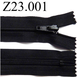 fermeture  éclair  longueur 23 cm couleur noir non séparable zip nylon largeur 3,2 cm largeur du zip 6 mm
