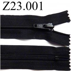 fermeture zip à glissière longueur 23 cm couleur noir non séparable zip nylon largeur 3,2 cm largeur du zip 6 mm