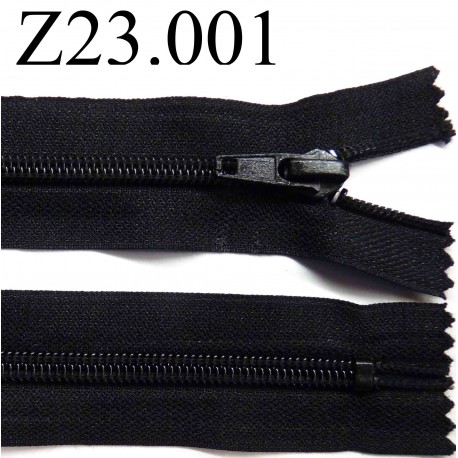 fermeture éclair longueur 23 cm couleur noir non séparable zip nylon largeur 3,2 cm largeur du zip 6 mm