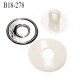 Bouton 18 mm en pvc couleur blanc et chrome composé de 3 pièces diamètre 18 mm attache avec un anneau prix à la pièce