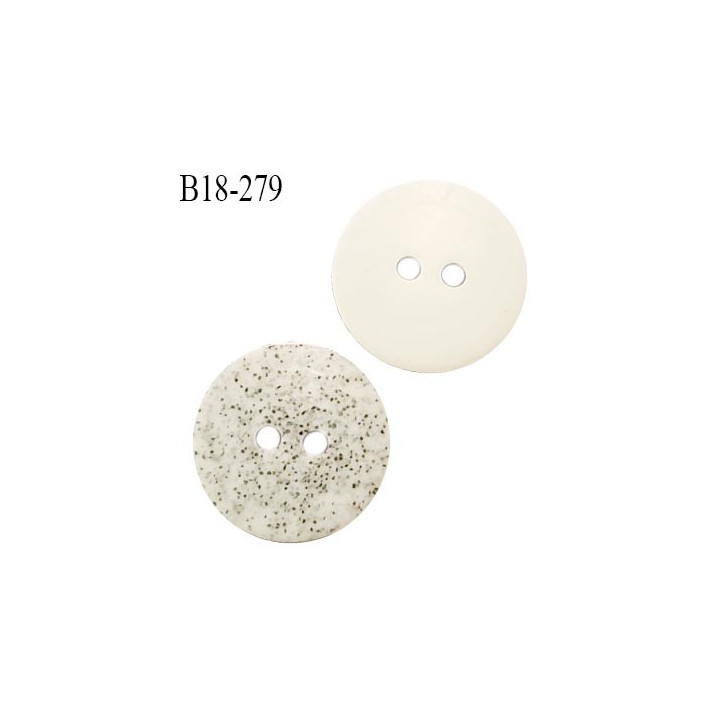 Bouton 18 mm en pvc couleur gris moucheté et naturel diamètre 18 mm épaisseur 3.5 mm prix à la pièce