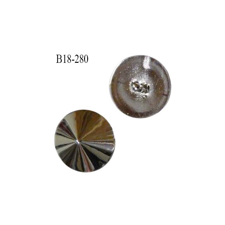 Bouton 18 mm pvc couleur chrome diamètre 18  mm accroche avec un anneau prix à la pièce