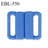 Boucle clip 16 mm attache réglette pvc spécial maillot de bain couleur bleu passage intérieur 16 mm haut de gamme prix à l'unité