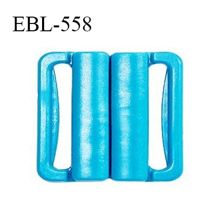 Boucle clip 16 mm attache réglette pvc spécial maillot de bain couleur bleu turquoise haut de gamme prix à l'unité