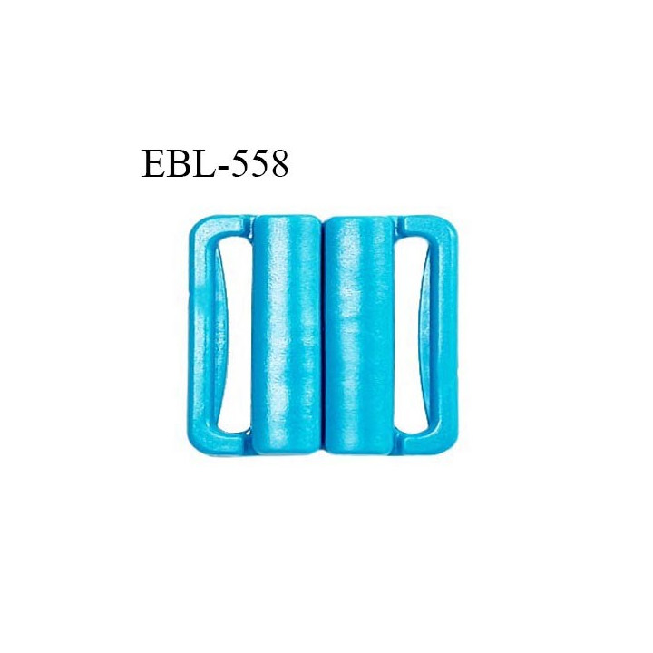 Boucle clip 16 mm attache réglette pvc spécial maillot de bain couleur bleu turquoise haut de gamme prix à l'unité