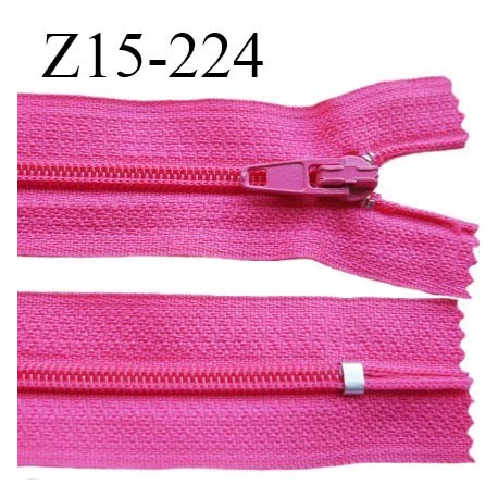 Fermeture zip 15 cm couleur rose fuschia non séparable largeur 2.5 cm glissière nylon largeur 4 mm longueur 15 cm prix à l'unité