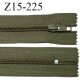 Fermeture zip 15 cm couleur kaki foncé non séparable largeur 2.5 cm glissière nylon largeur 4 mm longueur 15 cm prix à l'unité