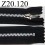 fermeture éclair longueur 20 cm couleur noir non séparable zip métal alu largeur 2.8 cm largeur du zip 4 mm