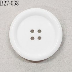 Bouton 27 mm en pvc couleur blanc 4 trous diamètre 27 mm épaisseur 4 mm prix à la pièce