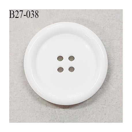 Bouton 27 mm en pvc couleur blanc 4 trous diamètre 27 mm épaisseur 4 mm prix à la pièce