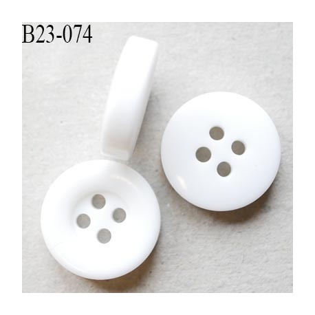 Bouton pvc 23 mm couleur blanc blanc brillant épaisseur 4.5 mm diamètre 23 mm prix à la pièce