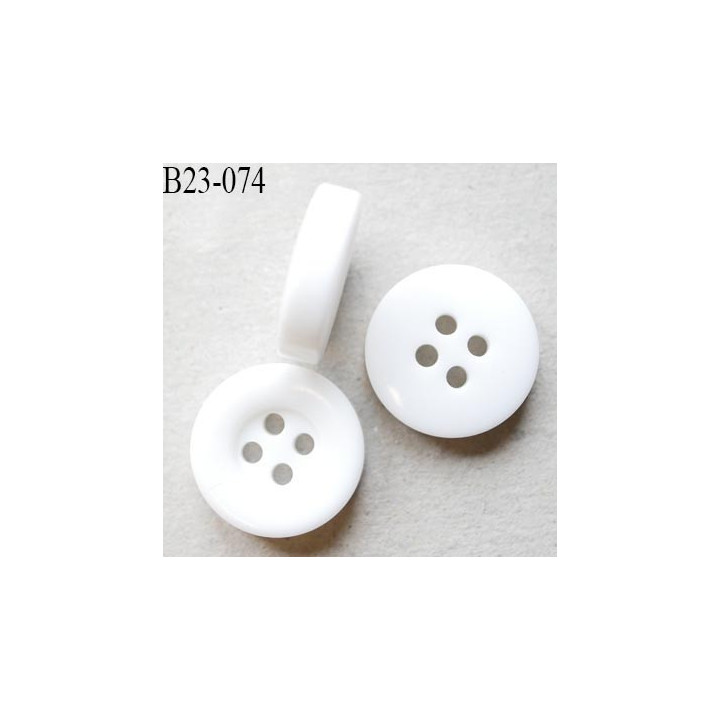 Bouton pvc 23 mm couleur blanc blanc brillant épaisseur 4.5 mm diamètre 23 mm prix à la pièce
