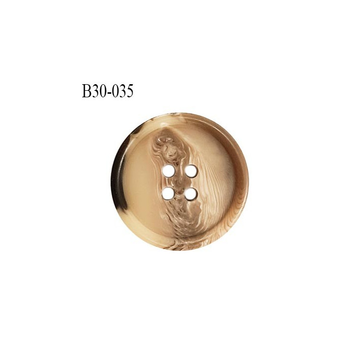 Bouton 31 mm en pvc couleur marron et beige marbré gris diamètre 31 mm épaisseur 5.5 mm prix à l'unité