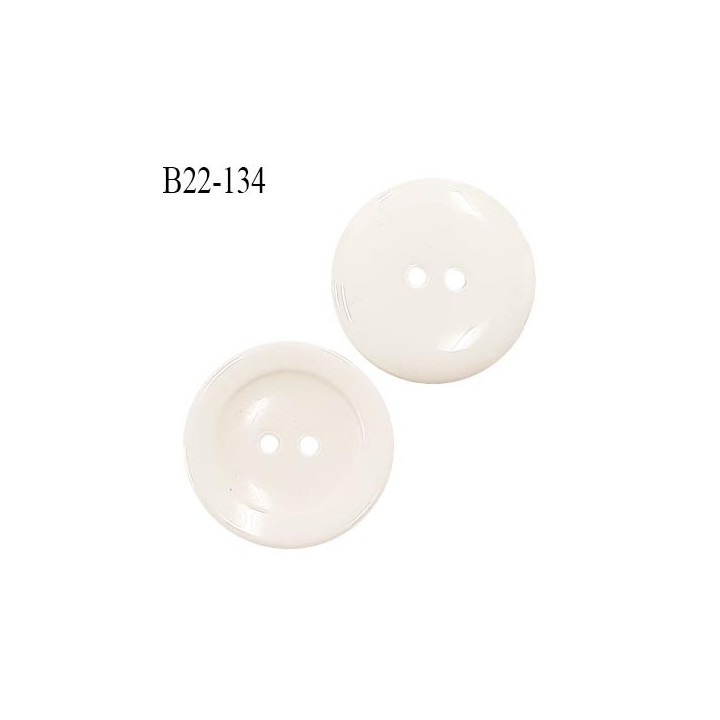 Bouton 22 mm en pvc couleur naturel 2 trous diamètre 22 mm épaisseur 4 mm prix à la pièce