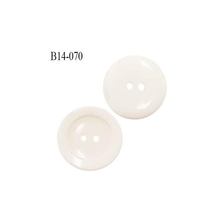 Bouton 14 mm en pvc couleur naturel 2 trous diamètre 14 mm épaisseur 3 mm prix à la pièce