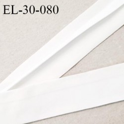 Elastique 30 mm spécial lingerie sport et caleçon haut de gamme blanc largeur 30 mm rebord pré plié prix au mètre
