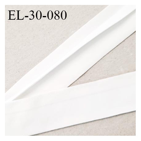 Elastique 30 mm spécial lingerie sport et caleçon haut de gamme blanc largeur 30 mm rebord pré plié prix au mètre