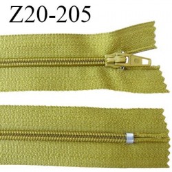 Fermeture zip 20 cm non séparable couleur caca d'oie glissière nylon invisible largeur 5 mm longueur 20 cm prix à l'unité