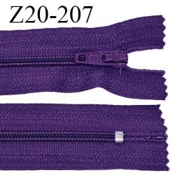 Fermeture zip 20 cm non séparable couleur violet indigo glissière nylon largeur 5 mm longueur 20 cm prix à l'unité