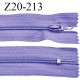 Fermeture zip 20 cm non séparable couleur lavande glissière nylon invisible largeur 5 mm longueur 20 cm prix à l'unité