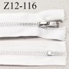 Fermeture zip 12 cm couleur blanc longueur 12 cm largeur 2.7 cm non séparable glissière métal largeur 5 mm prix à l'unité