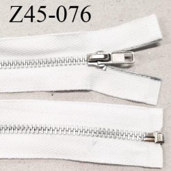 Fermeture zip 45 cm couleur blanc longueur 45 cm largeur 3 cm non séparable glissière métal largeur 5 mm prix à l'unité