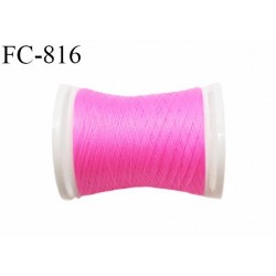 Bobine de 500 m fil mousse polyamide n° 120 couleur rose fluo longueur de 500 mètres bobiné en France