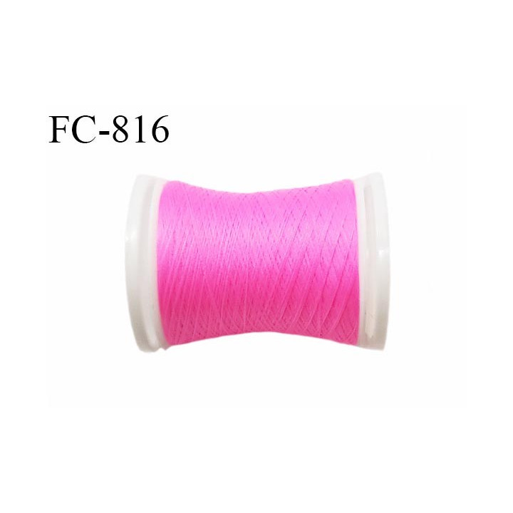 Bobine de 500 m fil mousse polyamide n° 120 couleur rose fluo longueur de 500 mètres bobiné en France