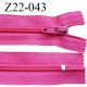 Fermeture zip 22 cm à glissière couleur rose fuschia non séparable zip nylon largeur du zip 6 mm longueur 22 cm prix à l'unité