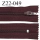 Fermeture zip 22 cm à glissière couleur lie de vin non séparable zip nylon largeur du zip 6 mm longueur 22 cm prix à l'unité