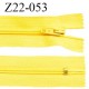 Fermeture zip 22 cm à glissière couleur jaune vif non séparable zip nylon largeur du zip 6 mm longueur 22 cm prix à l'unité